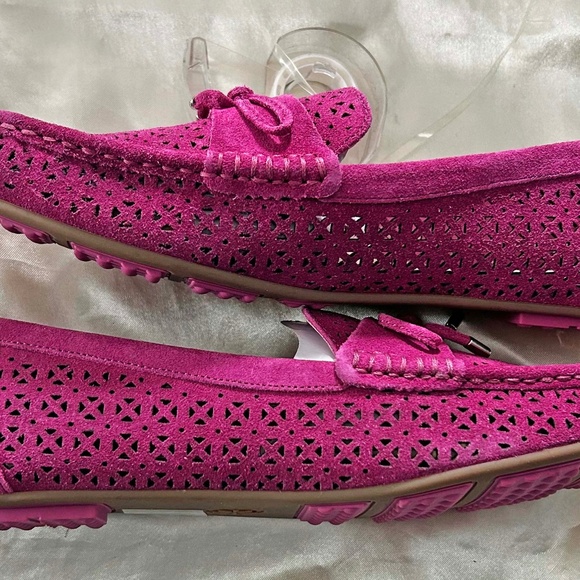 FLATS, ISAAC MIZRAHI, SZ LADIES 8.5W, DARK ROSE SUEDE, TASSLES ON EACH UPPER, - Picture 12 of 15